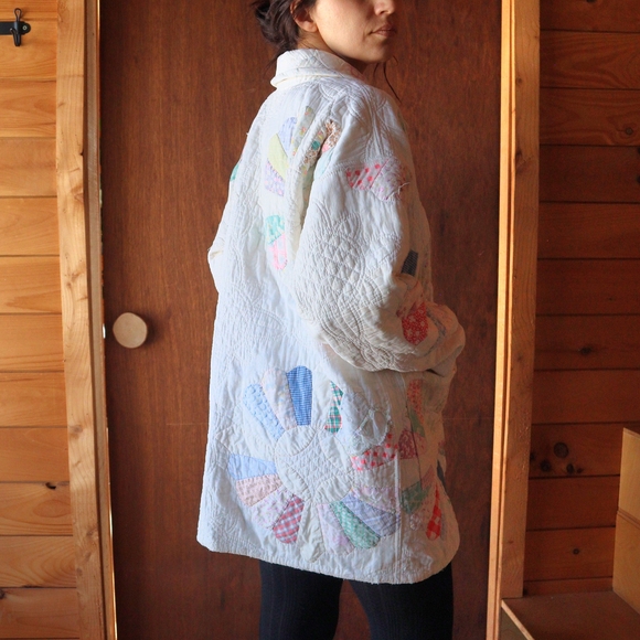 Upcycled Patchwork Quilt Chore Coat Barn Jacket M • L • XL - Picture 8 of 14